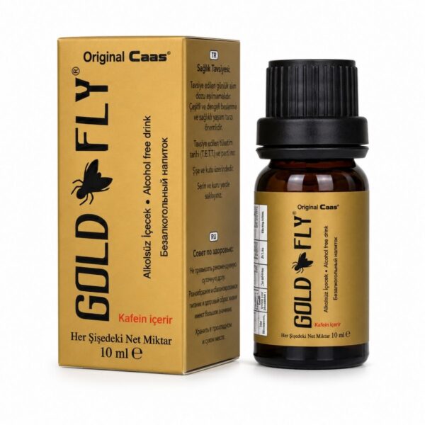 Gold Spanish Fly bayan azdırıcı damla: Gold Fly 10 ml cam şişe ve altın rengi kutusu